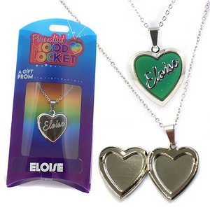 Colour Changing Personalised Mood Locket Necklace:- Eloise
