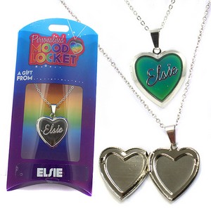 Colour Changing Personalised Mood Locket Necklace:- Elsie