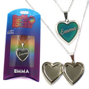 Colour Changing Personalised Mood Locket Necklace:- Emma
