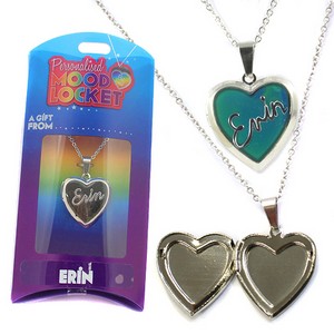 Colour Changing Personalised Mood Locket Necklace:- Erin