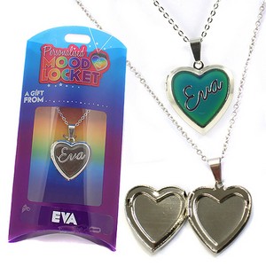 Colour Changing Personalised Mood Locket Necklace:- Eva