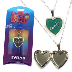 Colour Changing Personalised Mood Locket Necklace:- Evelyn