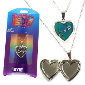 Colour Changing Personalised Mood Locket Necklace:- Evie