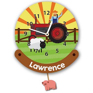 Tractor Personalised Pendulum Wall Clock