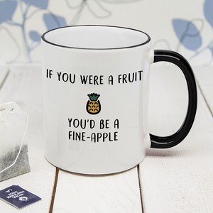 Fine-Apple Personalised Black Rimmed  Mug