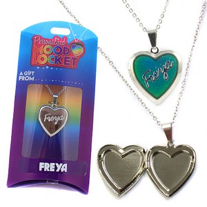 Colour Changing Personalised Mood Locket Necklace:- Freya