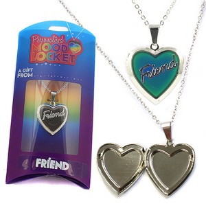 Colour Changing Personalised Mood Locket Necklace:- Friend