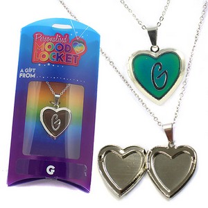Colour Changing Personalised Mood Locket Necklace:- G