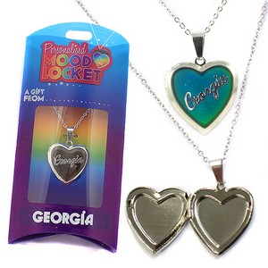 Colour Changing Personalised Mood Locket Necklace:- Georgia
