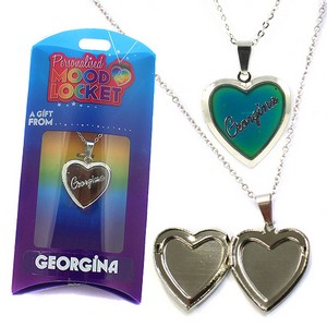 Colour Changing Personalised Mood Locket Necklace:- Georgina