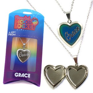 Colour Changing Personalised Mood Locket Necklace:- Grace