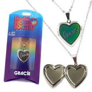 Colour Changing Personalised Mood Locket Necklace:- Gracie