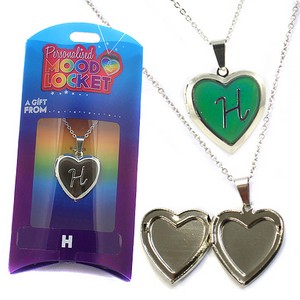 Colour Changing Personalised Mood Locket Necklace:- H