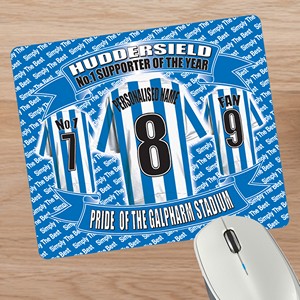 Huddersfield Football Shirt Personalised Mouse Mat