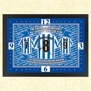 Personalised Huddersfield Football Team Shirt Clock