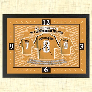 Personalised Hull City Football Team Shirt Clock