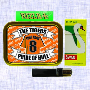 Hull City Football Shirt Personalised Tobacco Tin & Products