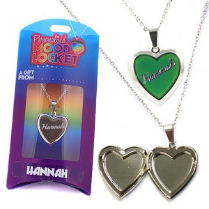 Colour Changing Personalised Mood Locket Necklace:- Hannah