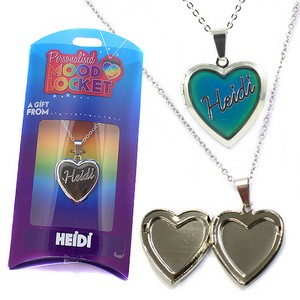Colour Changing Personalised Mood Locket Necklace:- Heidi