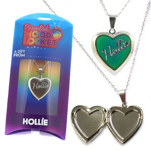 Colour Changing Personalised Mood Locket Necklace:- Hollie