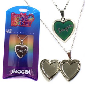 Colour Changing Personalised Mood Locket Necklace:- Imogen