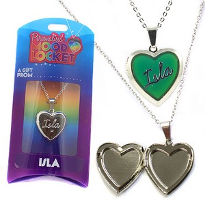 Colour Changing Personalised Mood Locket Necklace:- Isla