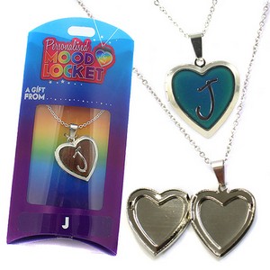 Colour Changing Personalised Mood Locket Necklace:- J