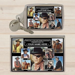 John Wayne Personalised Icon Keyring and Magnet Set