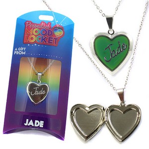 Colour Changing Personalised Mood Locket Necklace:- Jade