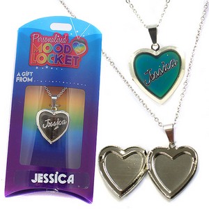 Colour Changing Personalised Mood Locket Necklace:- Jessica