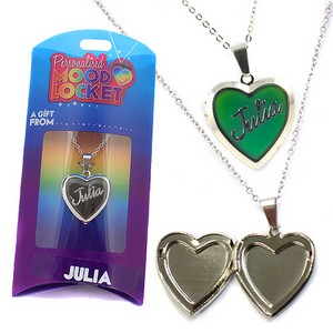 Colour Changing Personalised Mood Locket Necklace:- Julia