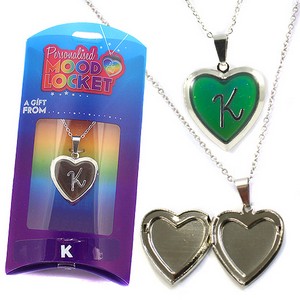 Colour Changing Personalised Mood Locket Necklace:- K