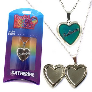 Colour Changing Personalised Mood Locket Necklace:- Katherine