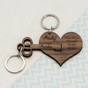 Romantic You Hold The Key To My Heart Personalised Keyring 