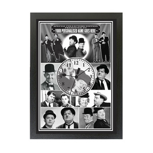 Laurel And Hardy Personalised Icon Framed Clock