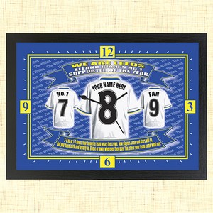 Personalised Leeds United Football Team Shirt Clock
