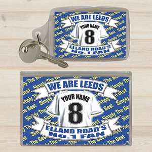 Leeds United Personalised Keyring and Magnet Set