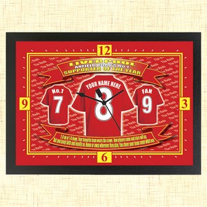 Personalised Liverpool Football Team Shirt Clock