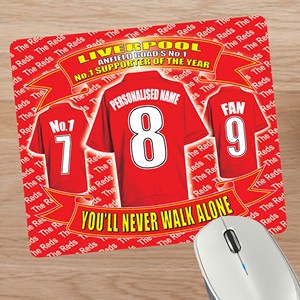 Liverpool Football Shirt Personalised Mouse Mat