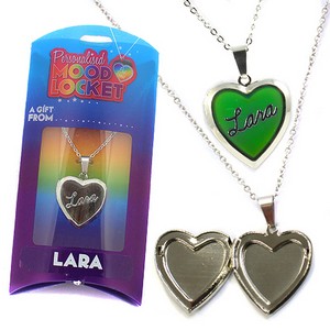 Colour Changing Personalised Mood Locket Necklace:- Lara
