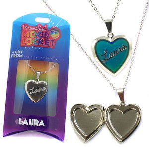 Colour Changing Personalised Mood Locket Necklace:- Laura