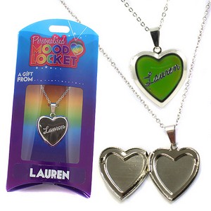 Colour Changing Personalised Mood Locket Necklace:- Lauren