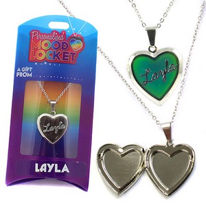 Colour Changing Personalised Mood Locket Necklace:- Layla