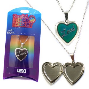 Colour Changing Personalised Mood Locket Necklace:- Lexi