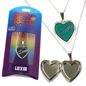 Colour Changing Personalised Mood Locket Necklace:- Lexie 