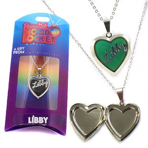 Colour Changing Personalised Mood Locket Necklace:- Libby