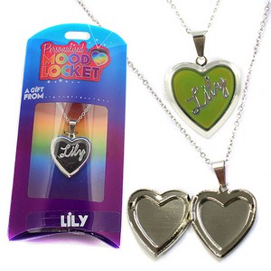 Colour Changing Personalised Mood Locket Necklace:- Lily