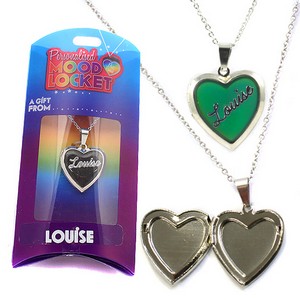 Colour Changing Personalised Mood Locket Necklace:- Louise