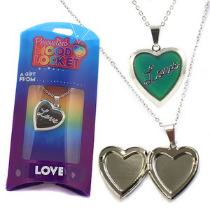 Colour Changing Personalised Mood Locket Necklace:- Love