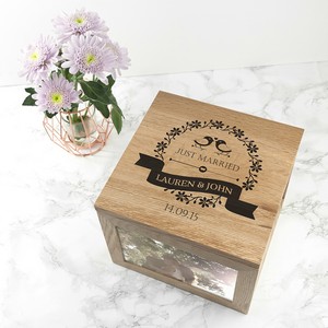 Oak Love Birds' Personalised Photo Keepsake Box